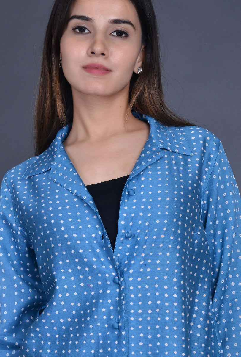 Chanderi Bandhani Shirt