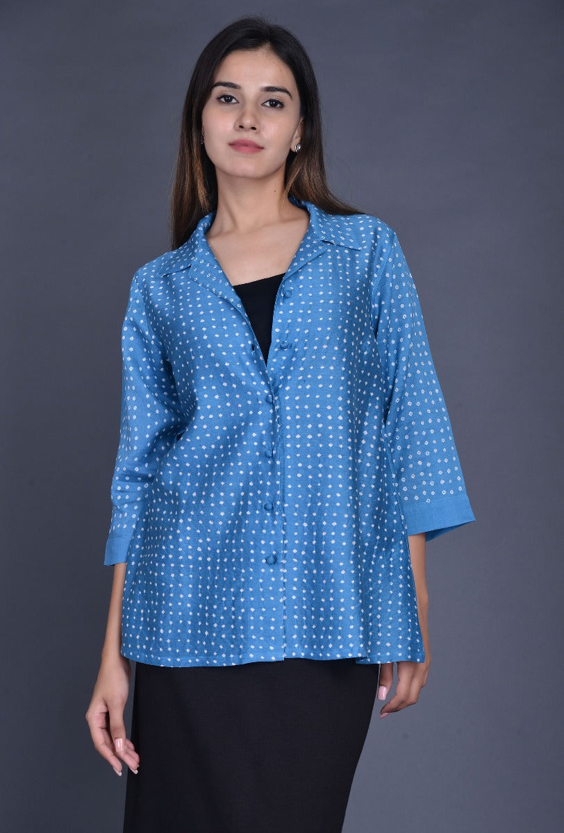 Chanderi Bandhani Shirt