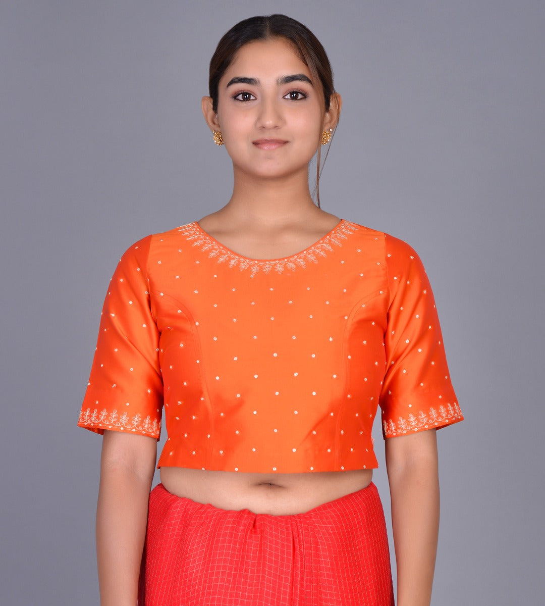 Boat Neck Silk Choli
