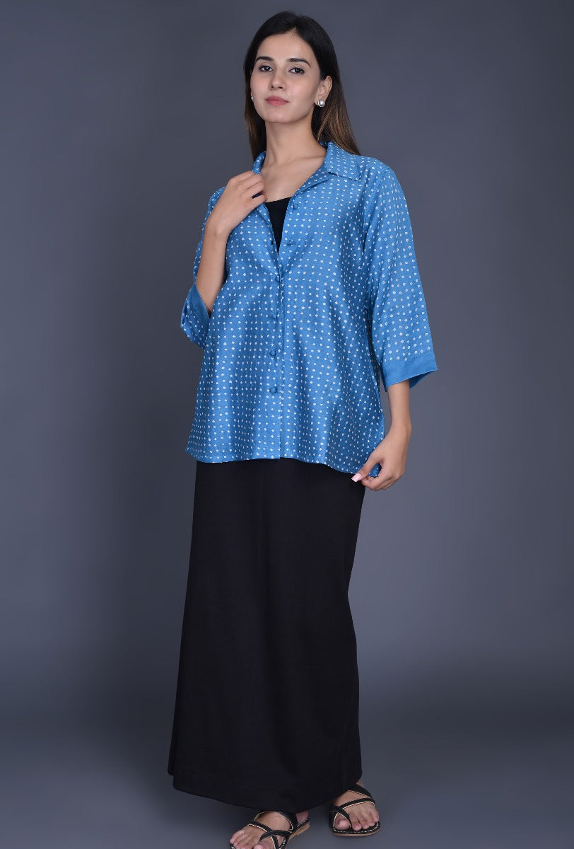 Chanderi Bandhani Shirt