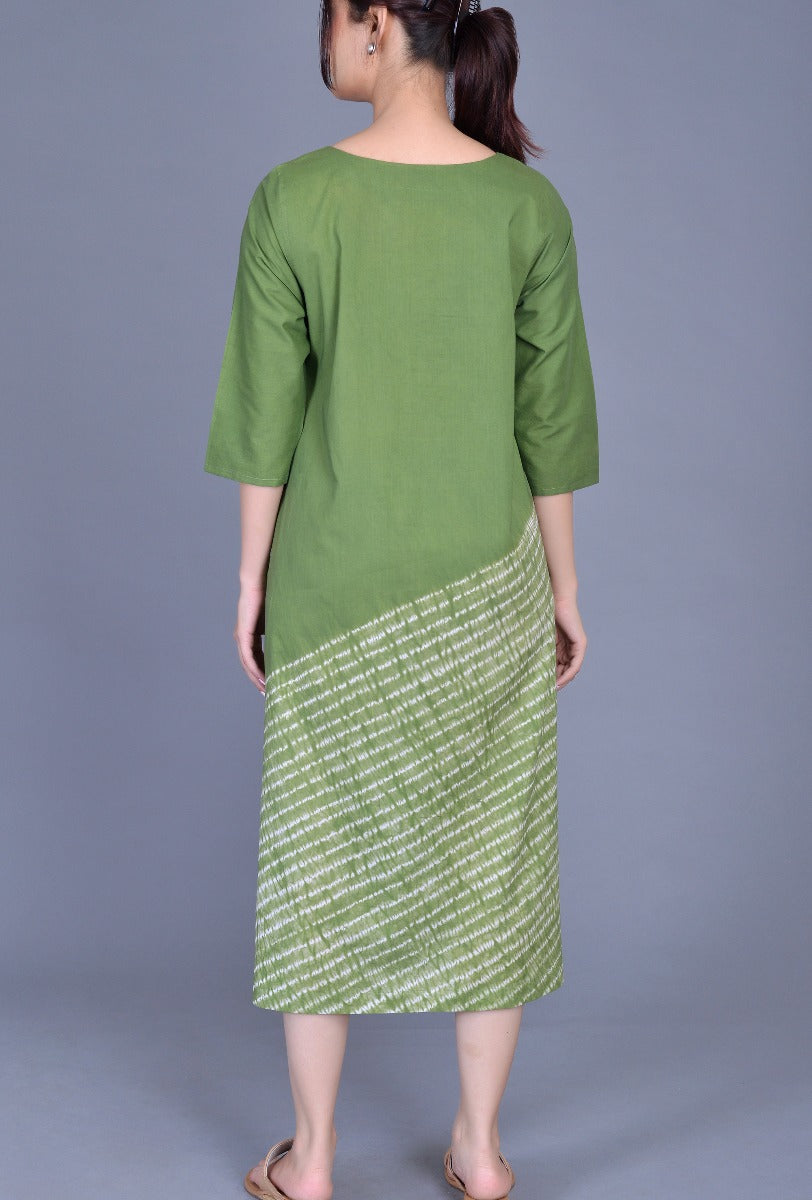 V Neck Shibori Dress