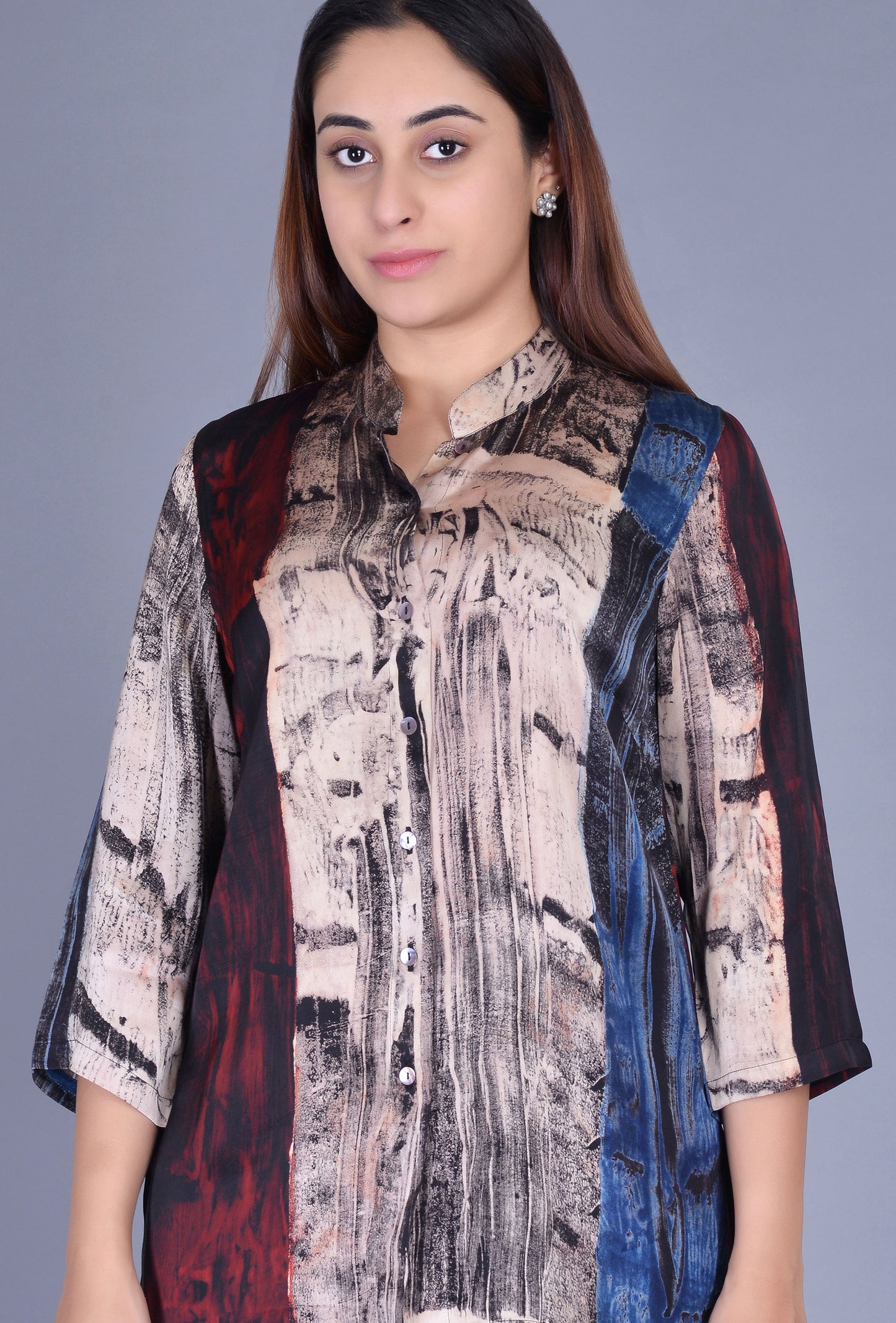 Multi Color Modal Silk Shirt
