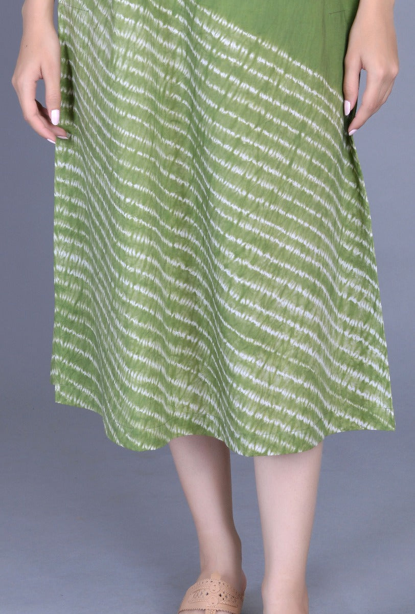 V Neck Shibori Dress