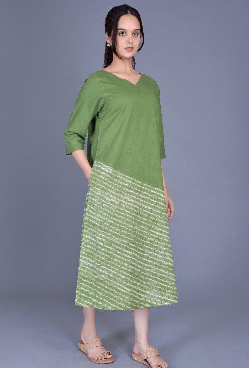 V Neck Shibori Dress