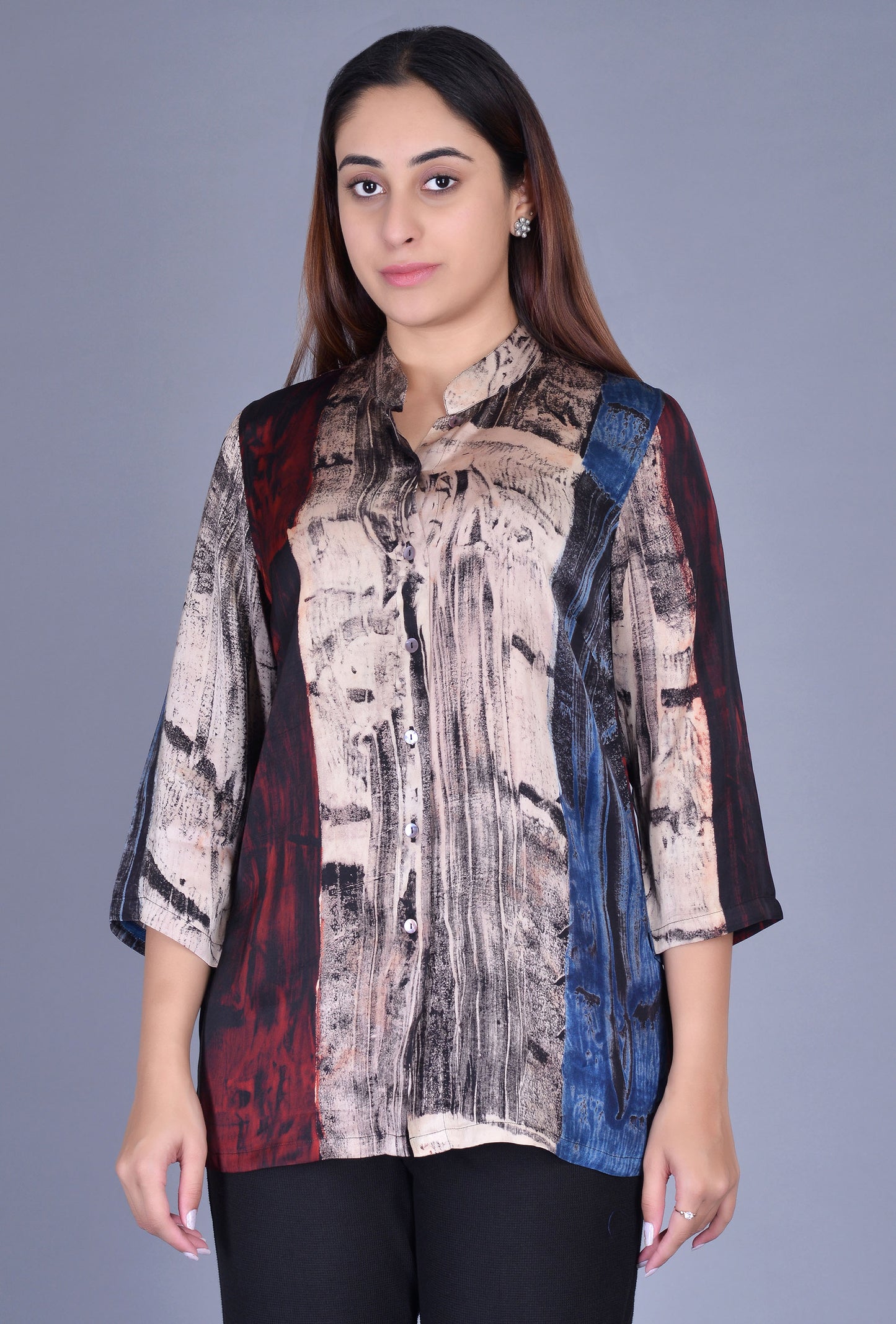 Multi Color Modal Silk Shirt