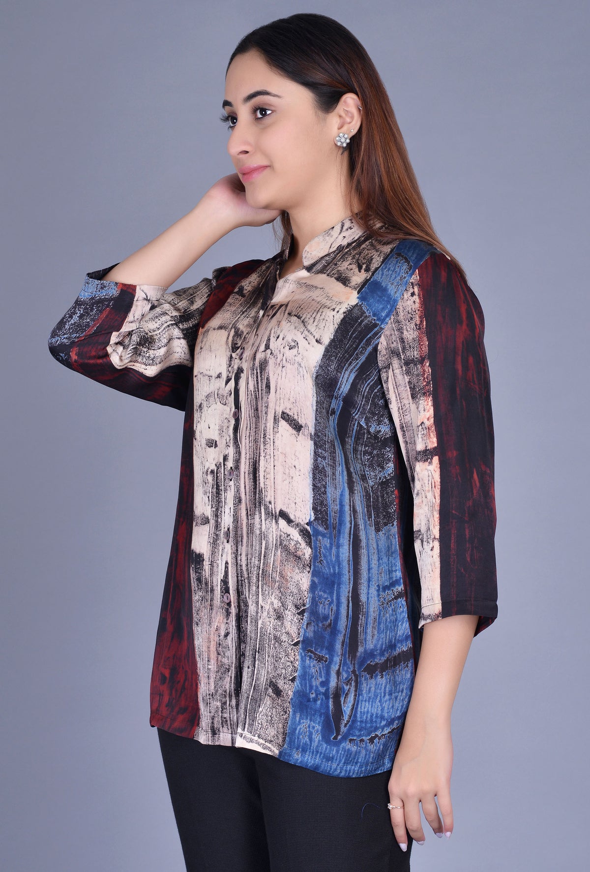 Multi Color Modal Silk Shirt