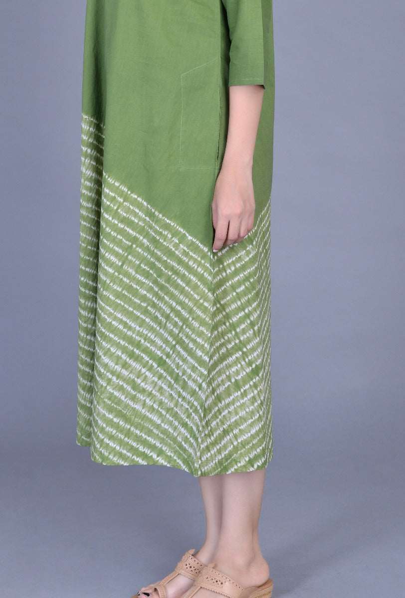 V Neck Shibori Dress