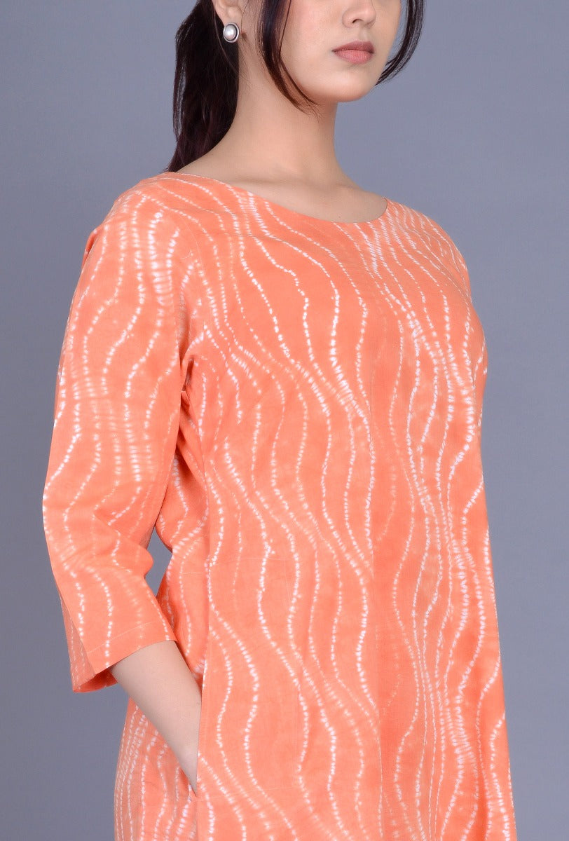 Round Neck Shibori Dress