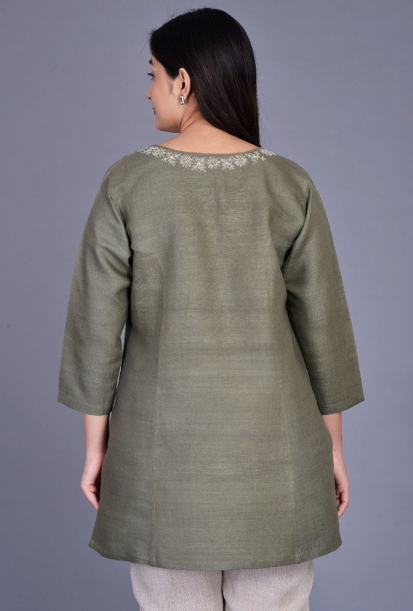 Silk V Neck Kurti