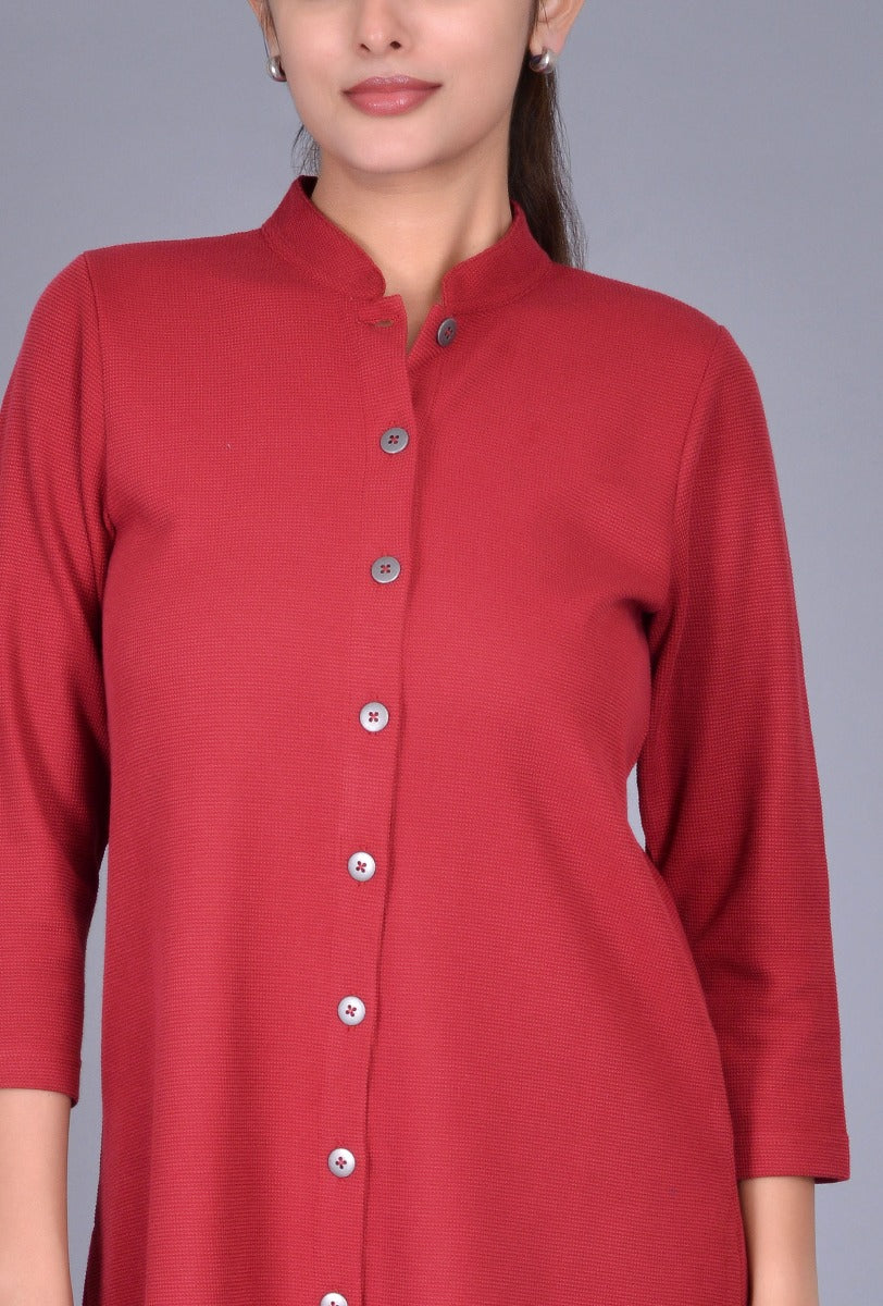 Front Open Knit Kurta