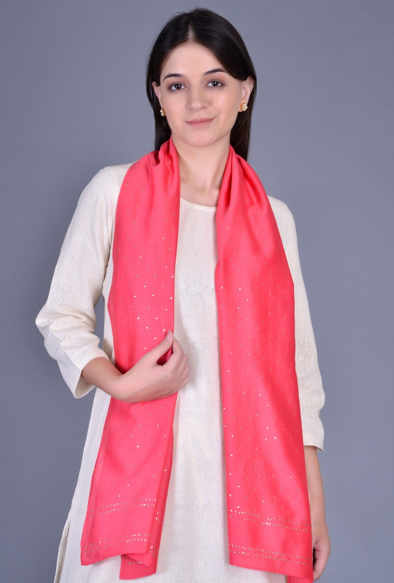 Coral Chanderi Stole