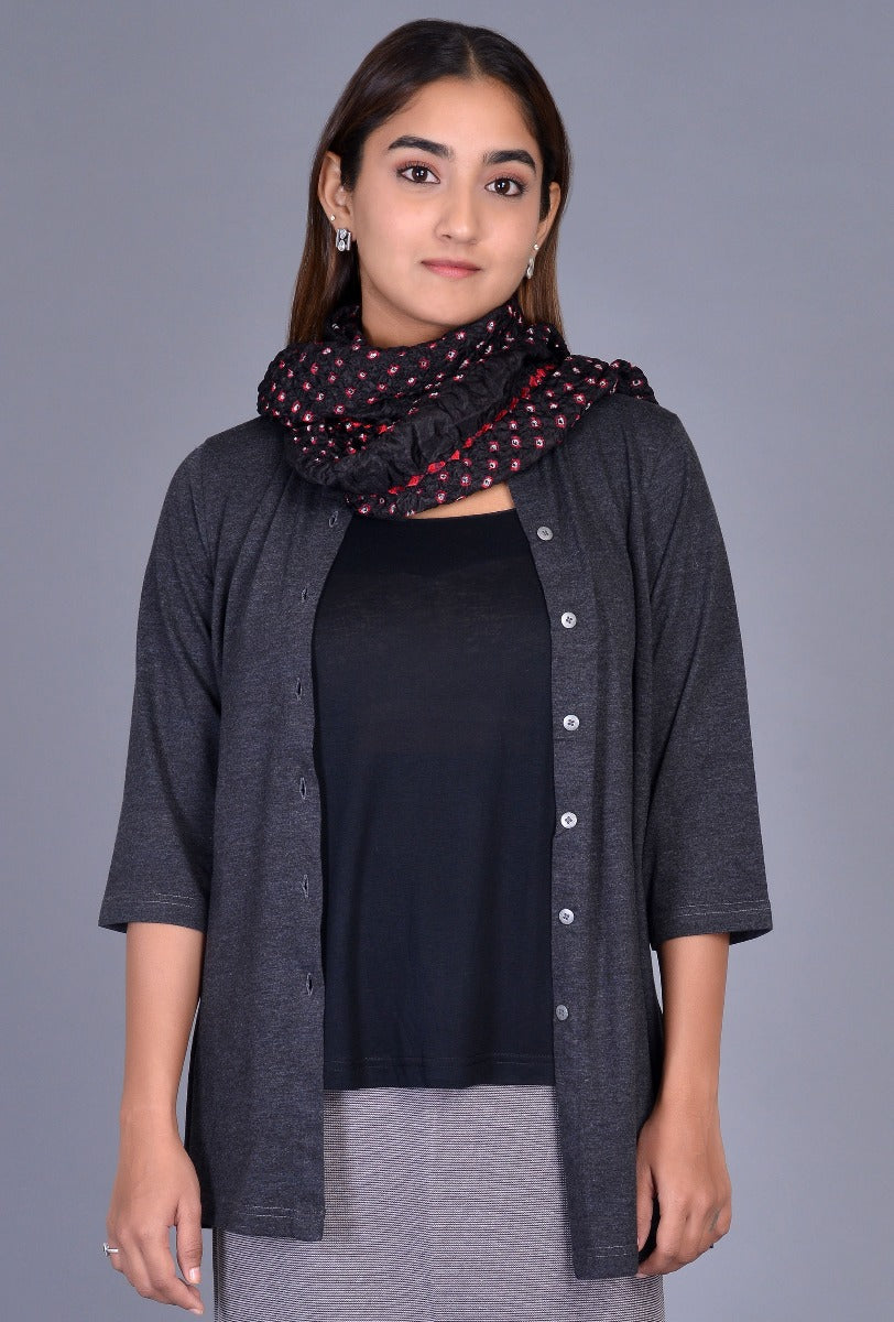 Knit Stand Collar Kurti