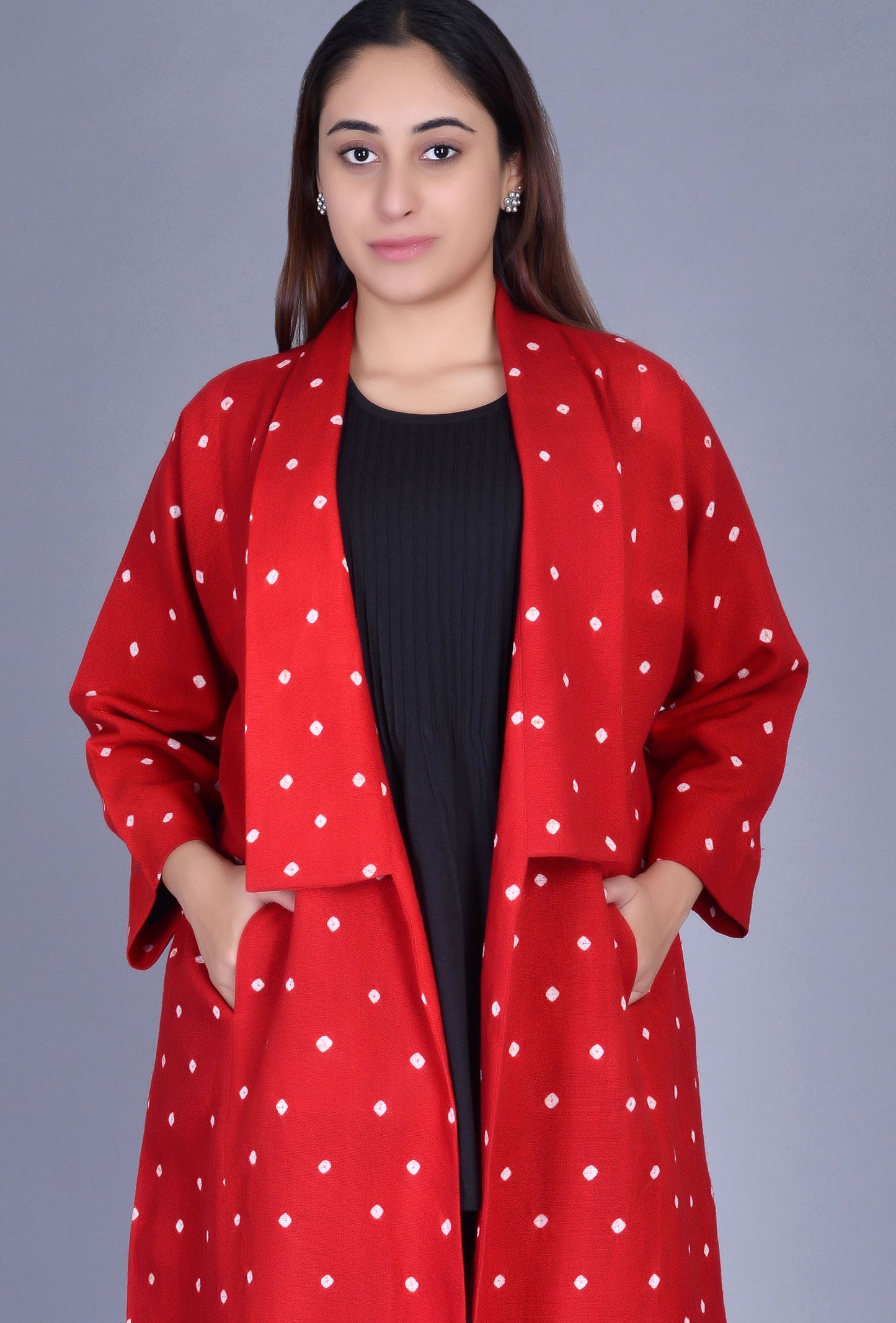Woolen Bandhani Long Jacket
