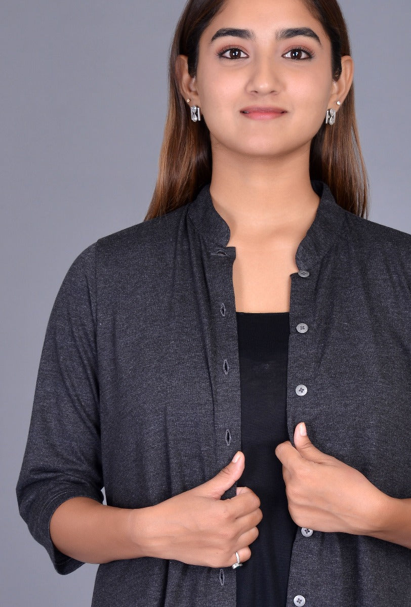 Knit Stand Collar Kurti