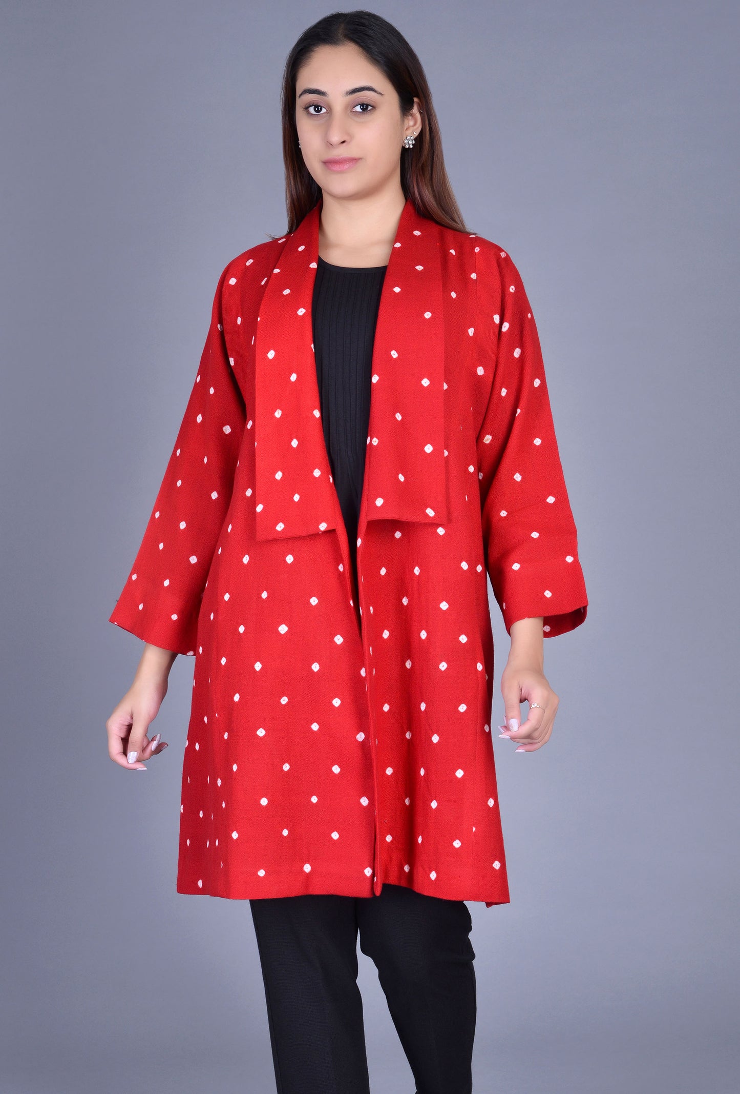 Woolen Bandhani Long Jacket