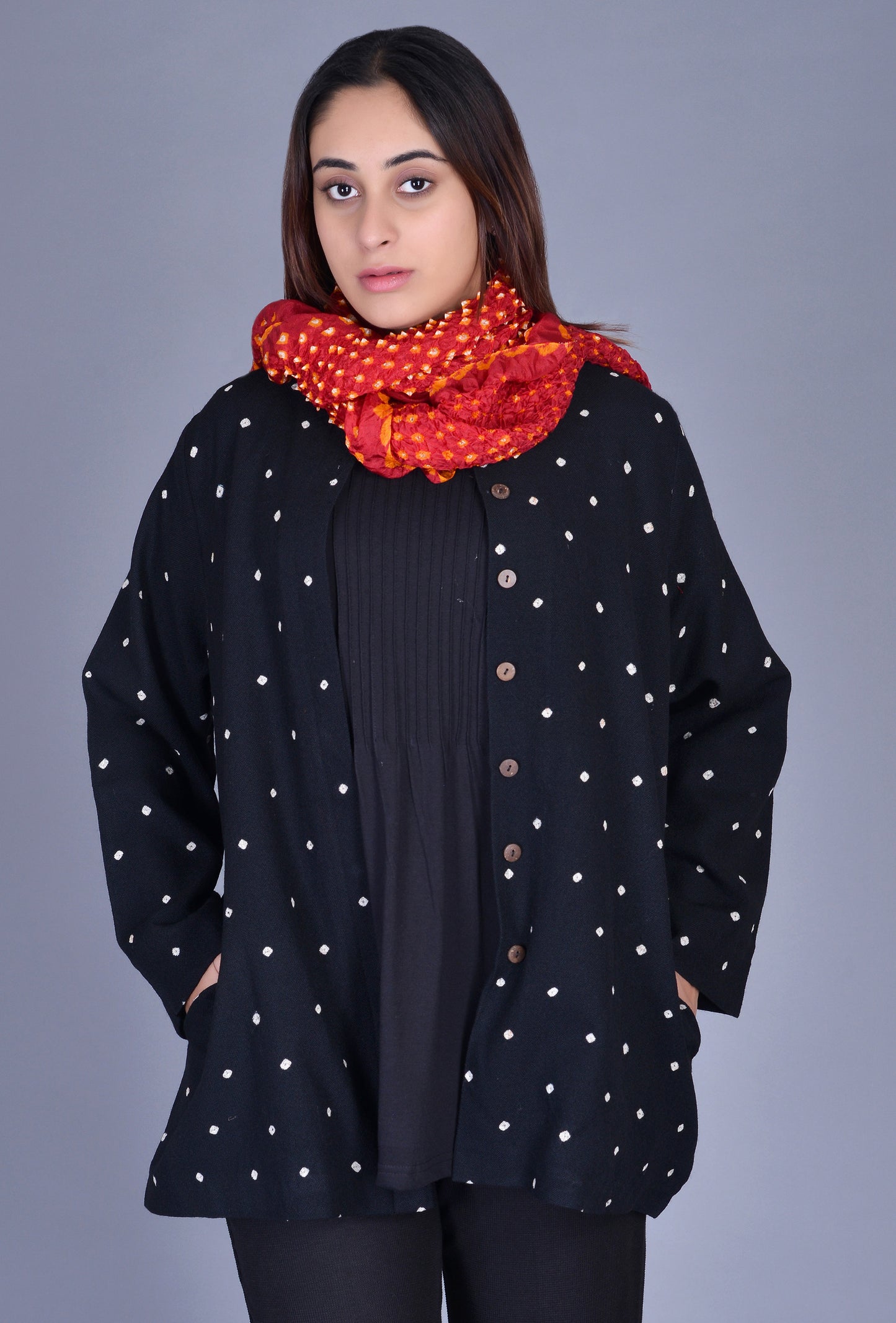 Woolen Bandhani Jacket