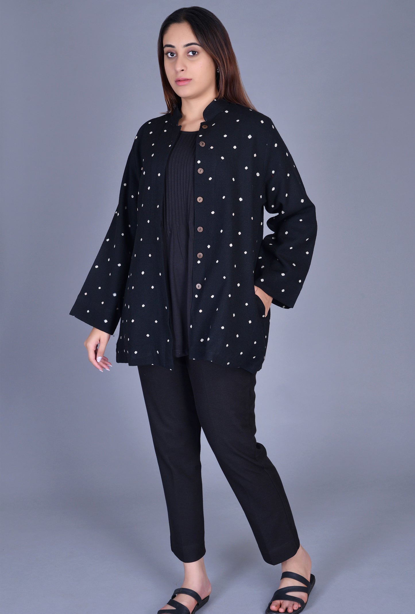 Woolen Bandhani Jacket