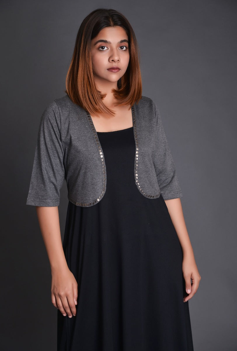 Charcoal Knit Shrug