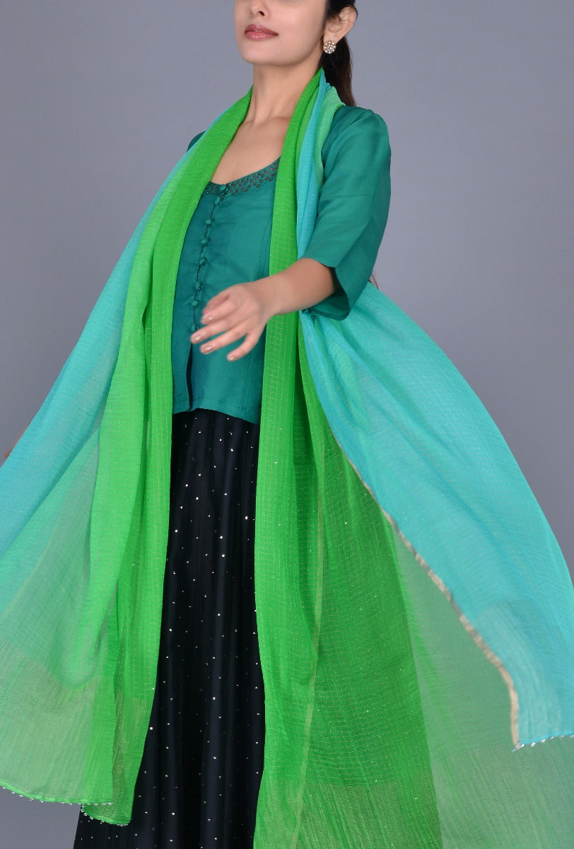 Green Chiffon Dupatta