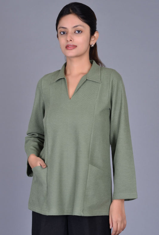 Knit Tennis Collar Kurti