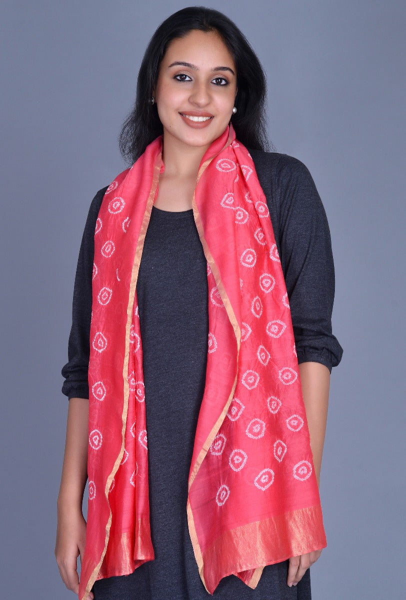 Pink Chanderi Stole