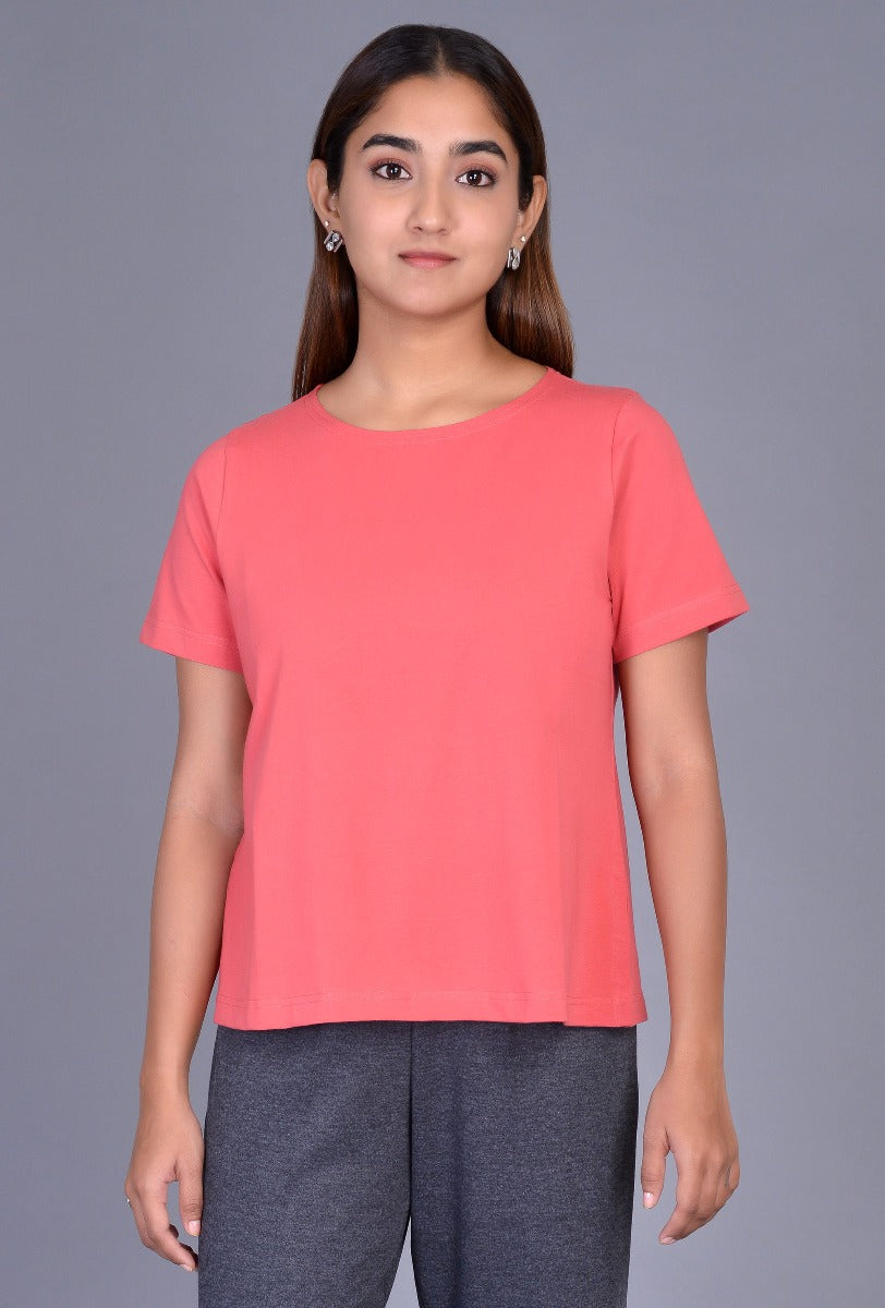 Knit Short Sleeves Boxy T-Shirt