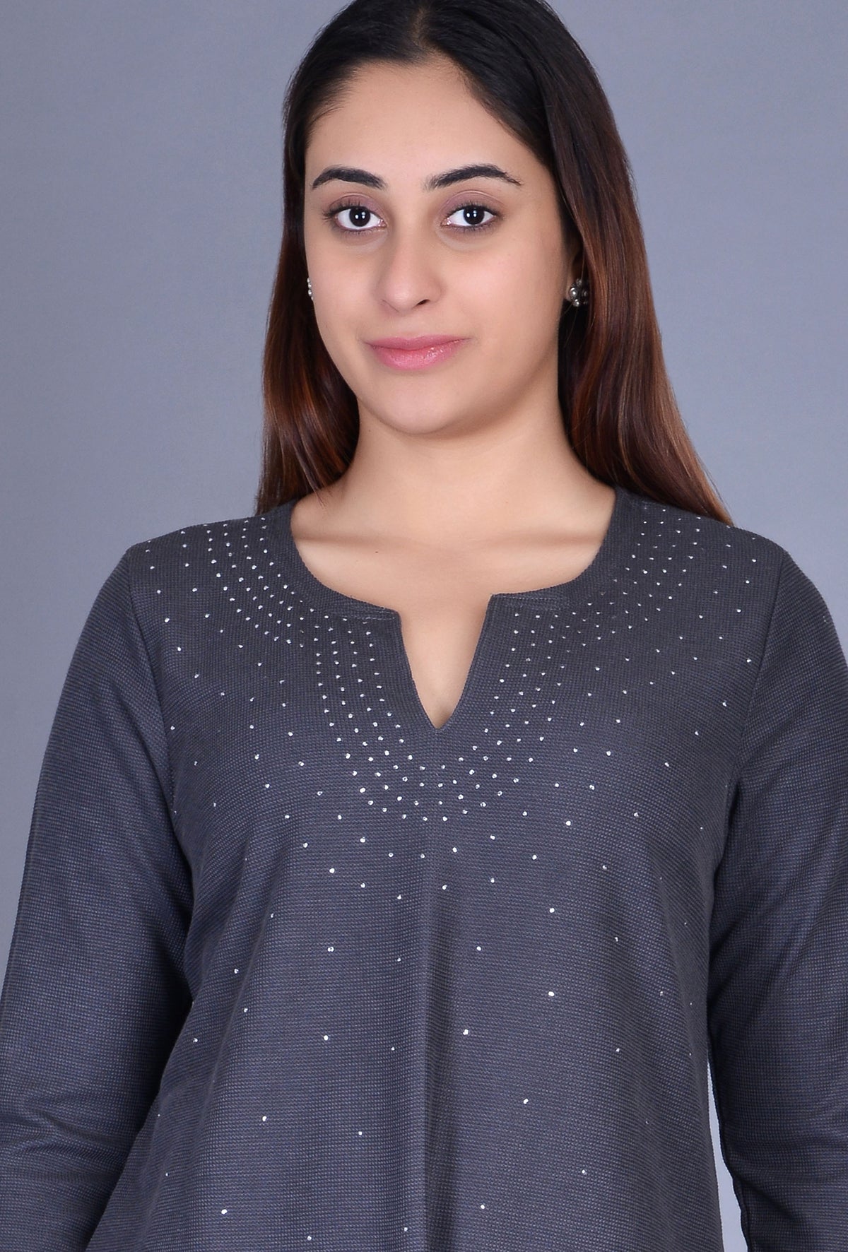 Knit Slit Neck Mookesh Ensemble