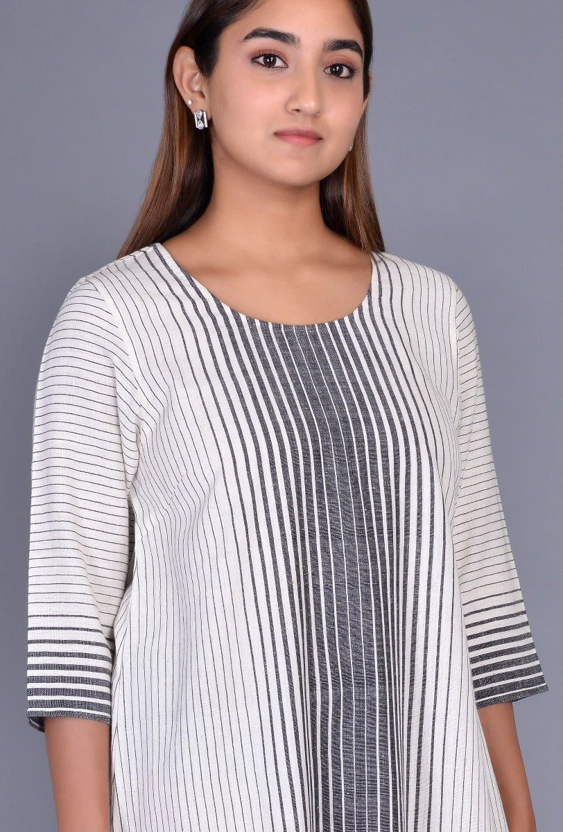 Off White Kala cotton Striped Dress