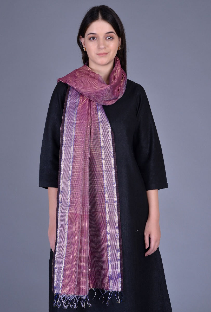 Wine Maheshwari Dupatta