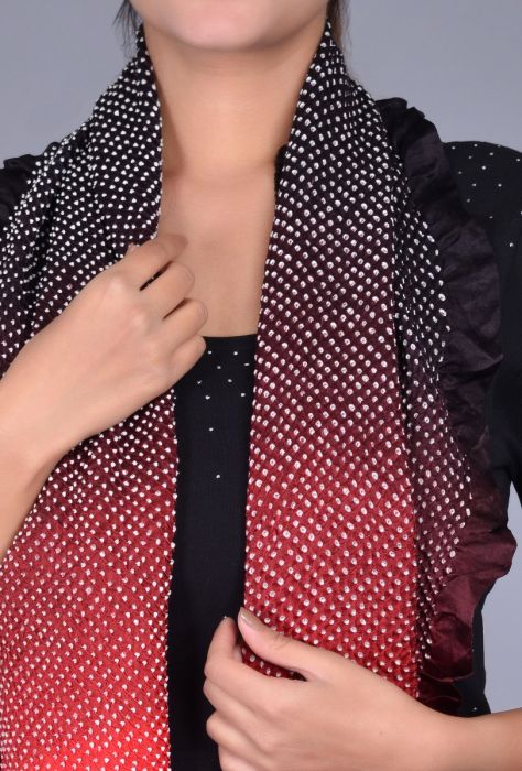 Red Black Ombre Gaji Stole