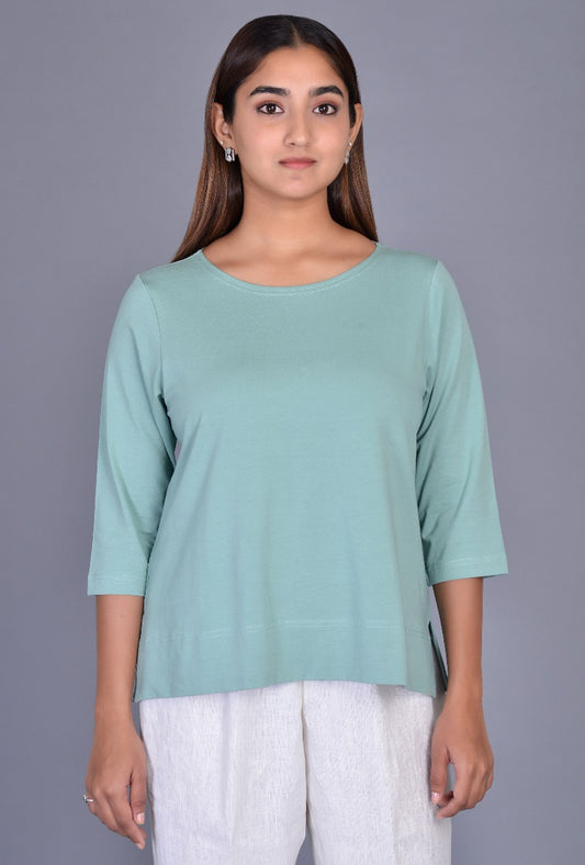 Knit Boat Neck T-Shirt