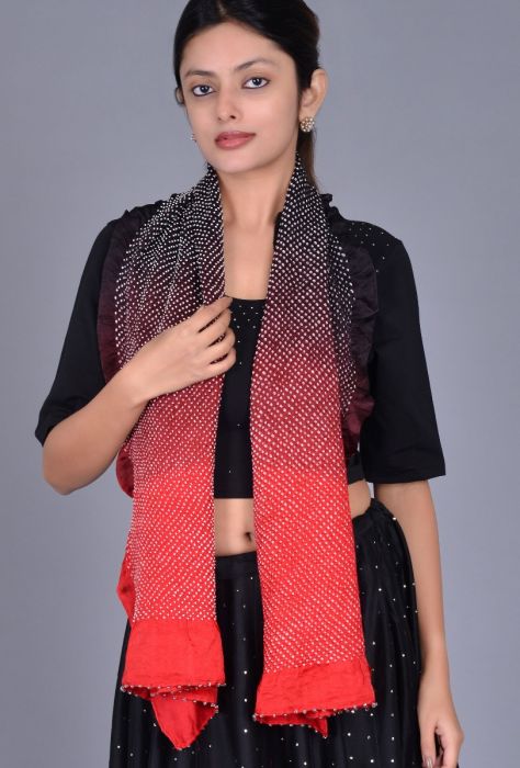 Red Black Ombre Gaji Stole