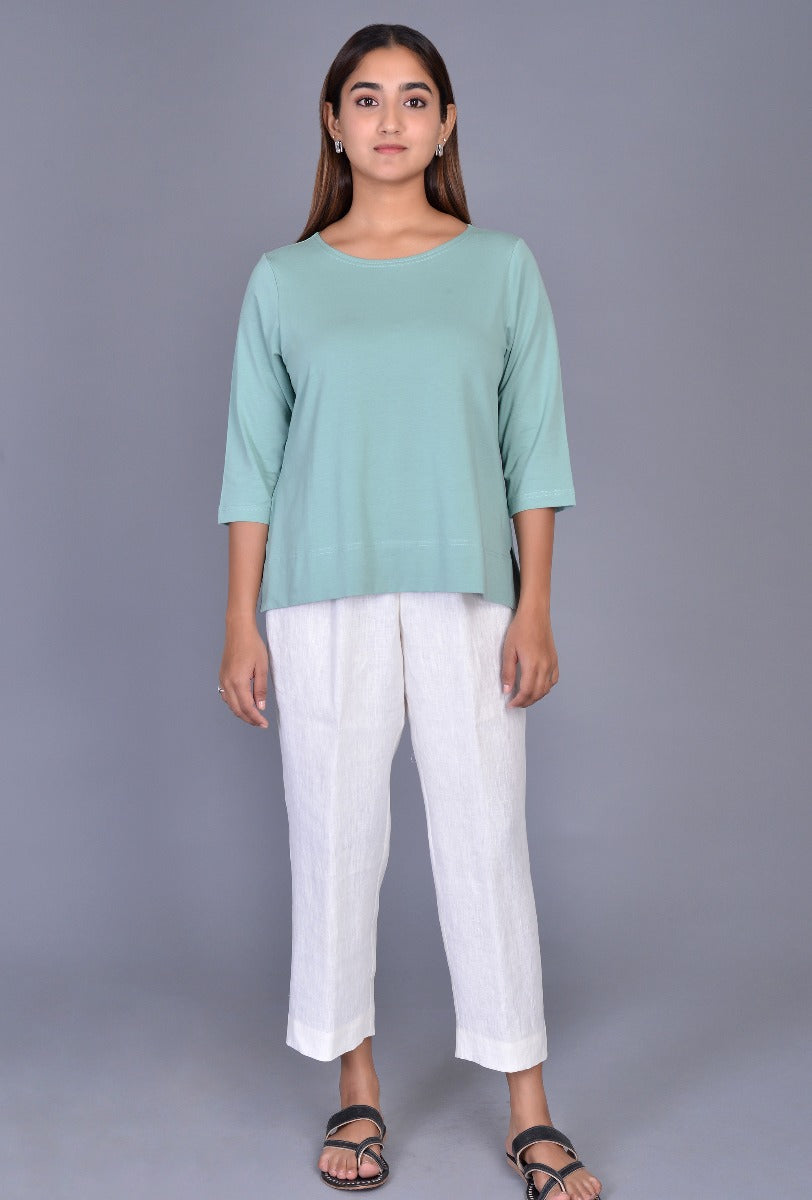 Knit Boat Neck T-Shirt