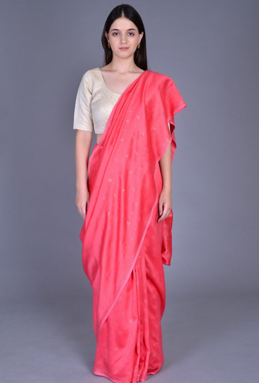 Pink Chanderi Saree