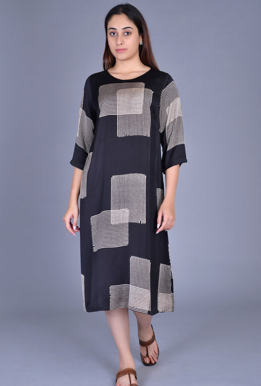 Black Modal Silk Dress