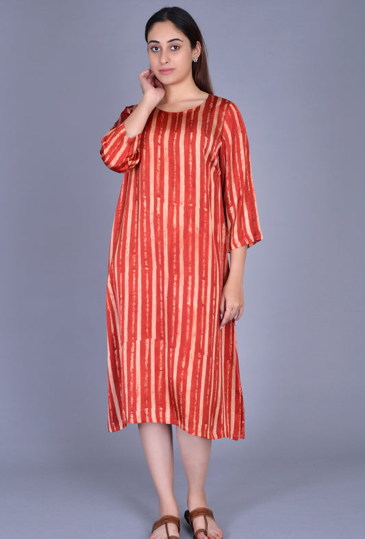 Striped Modal Silk Dress