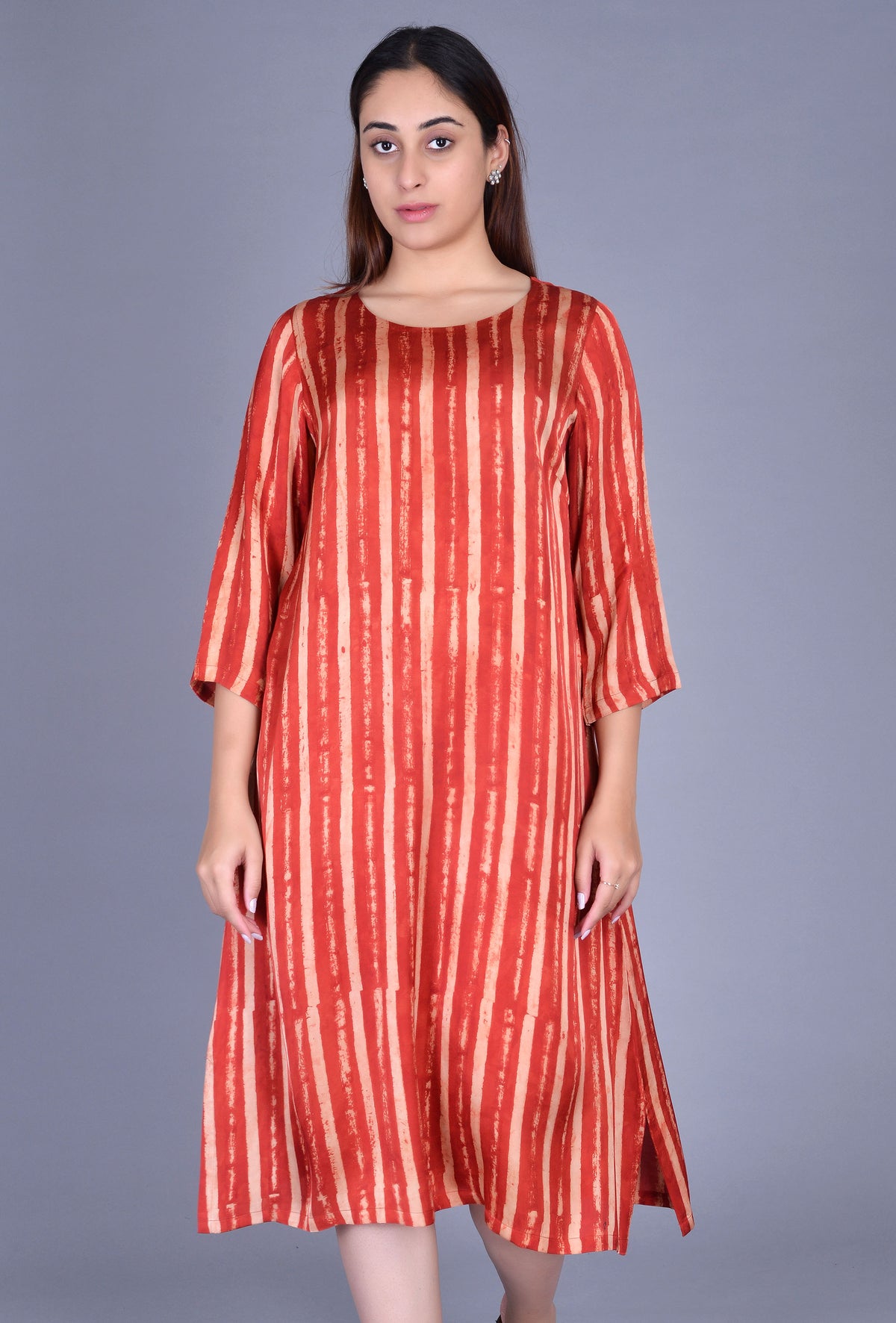 Striped Modal Silk Dress