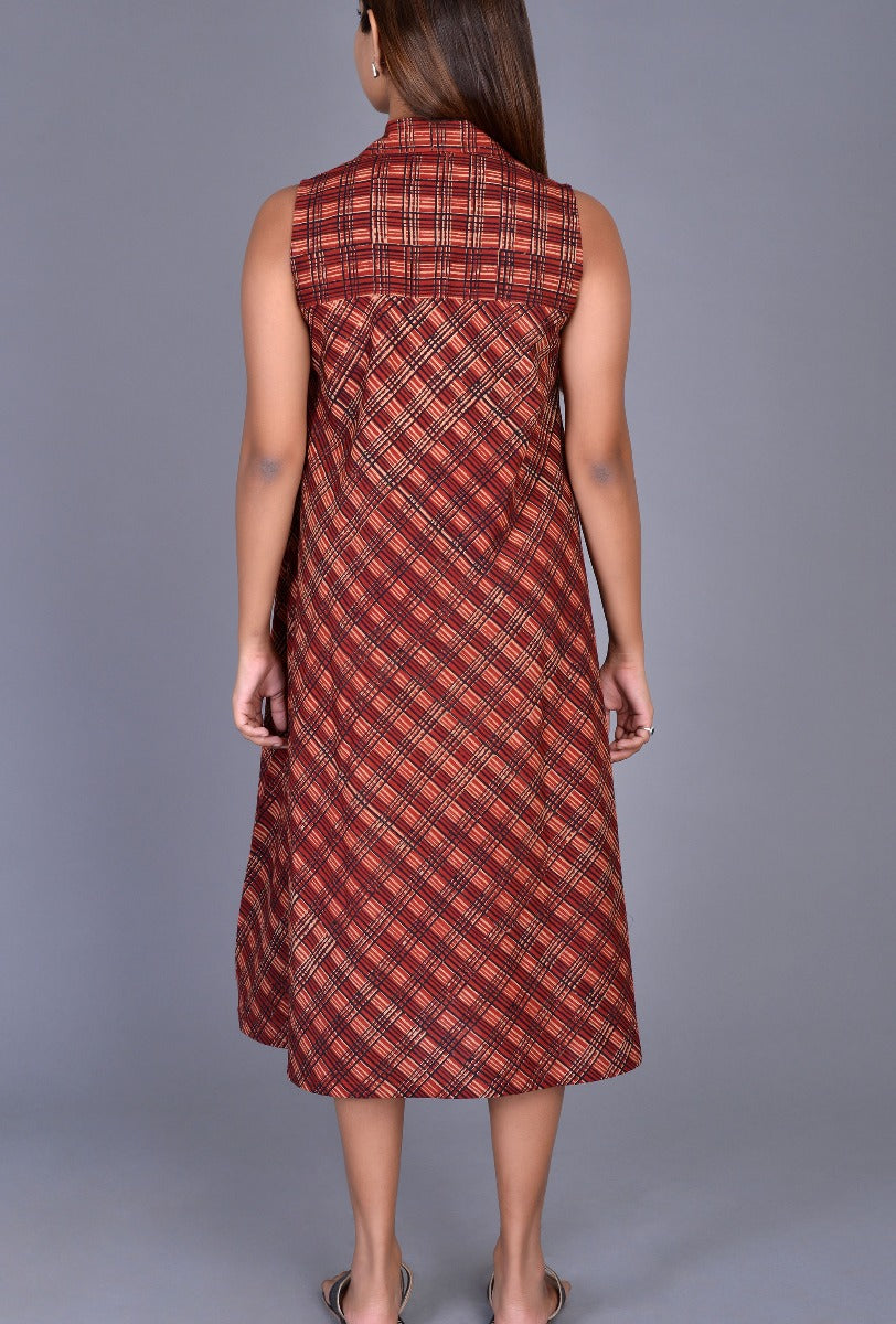 Sleeveless Block Printed Dress