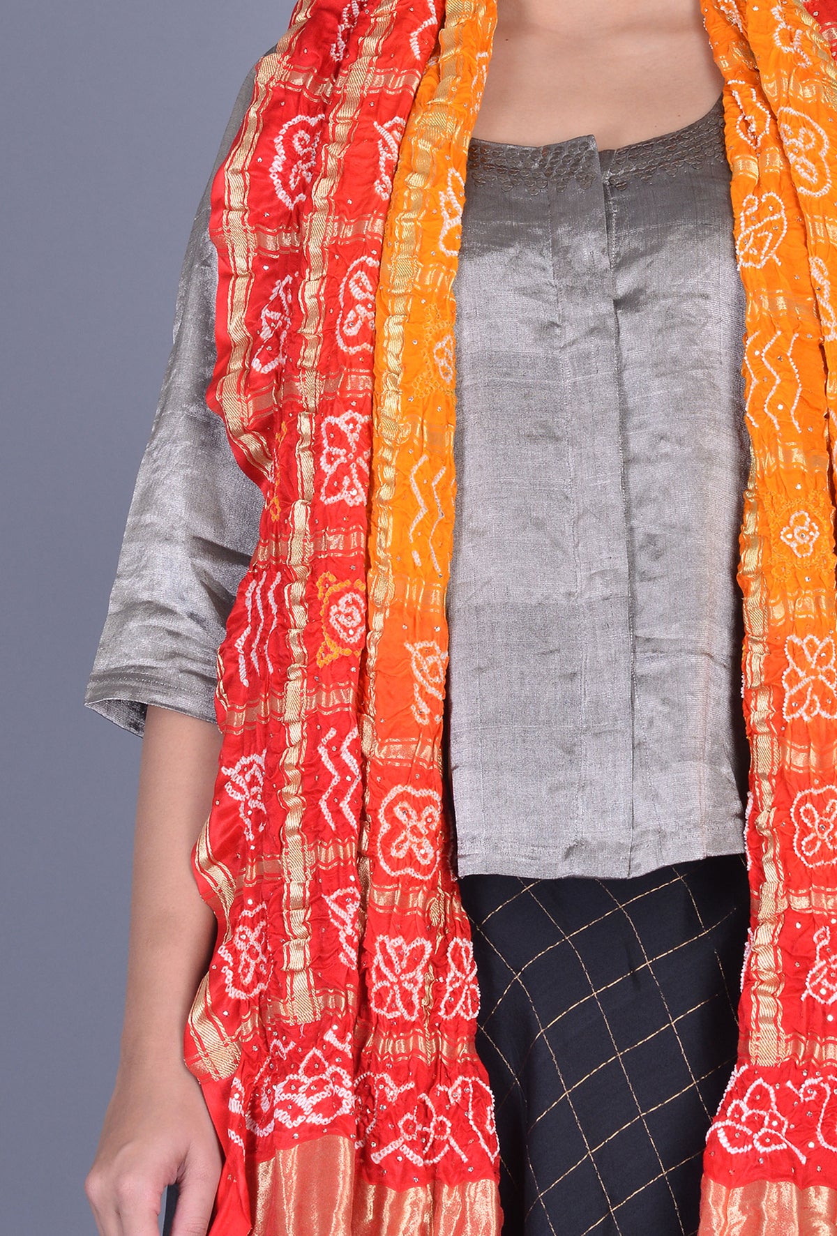 Orange Red Gharchola Dupatta