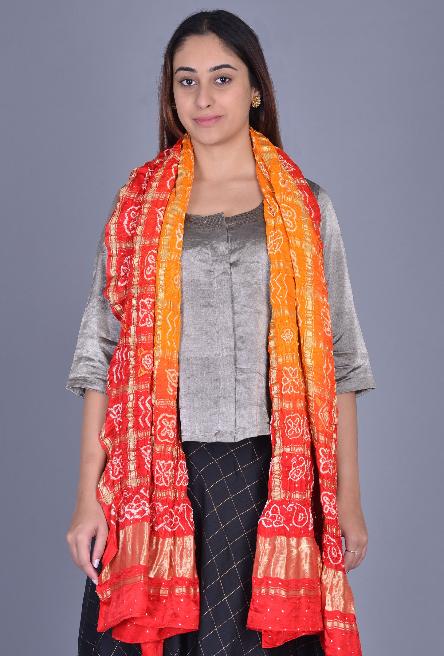Orange Red Gharchola Dupatta