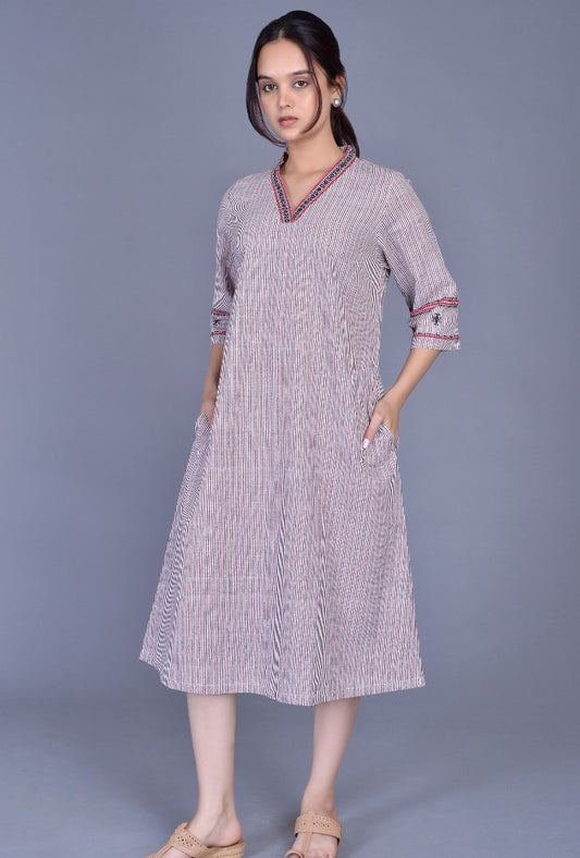 V Neck Bhujodi Dress