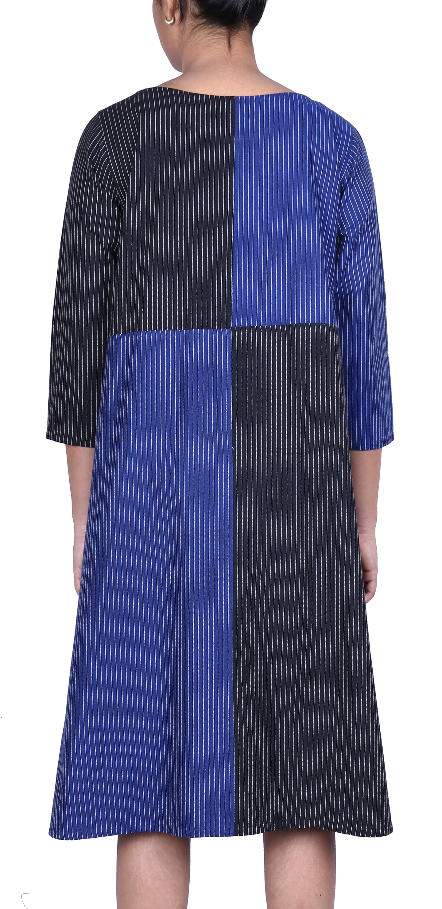 Embroidered Striped Dress