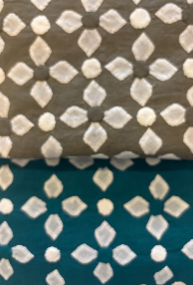 Cotton Bandhani Flower Applique Ensemble