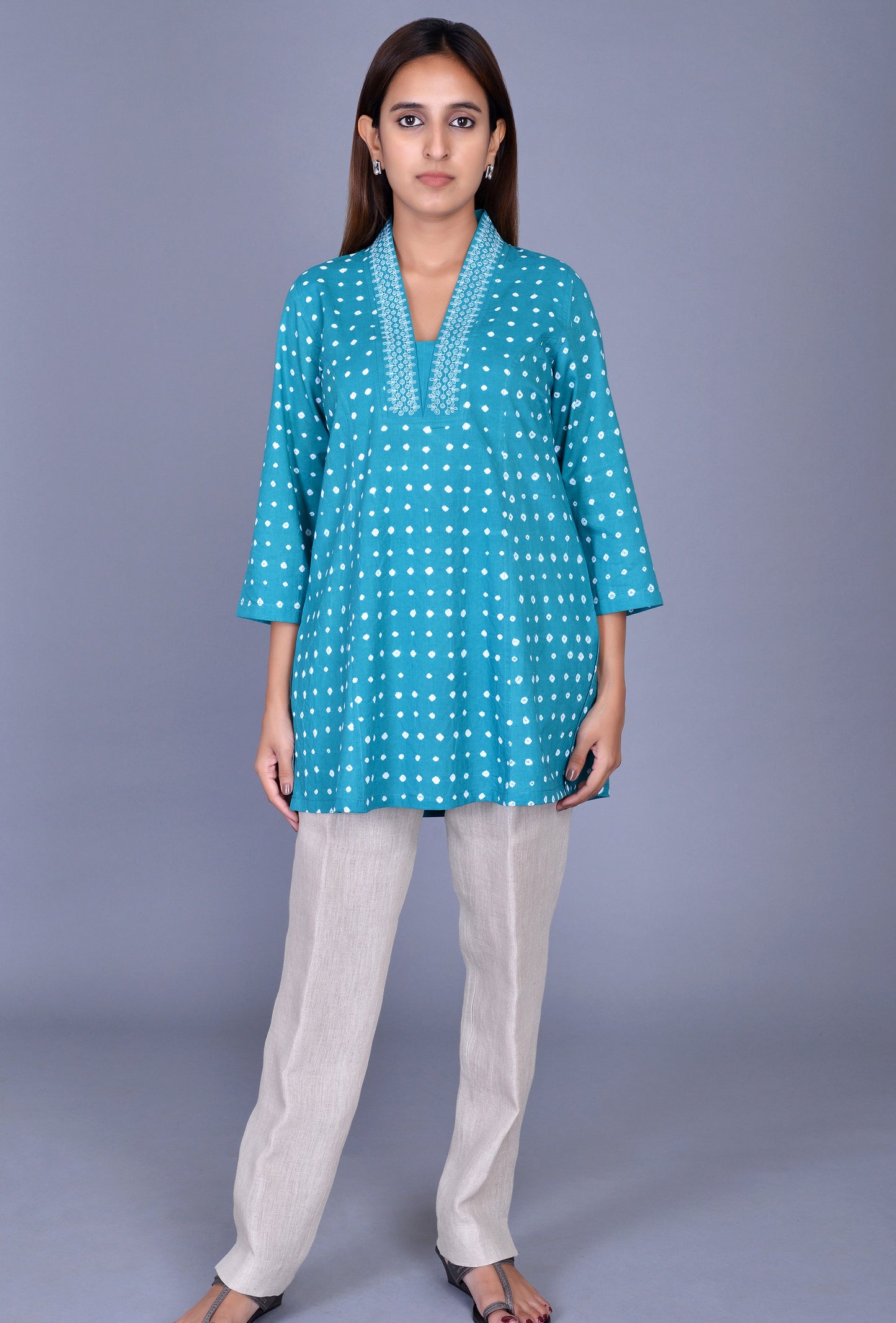 Cotton Bandhani Kurti