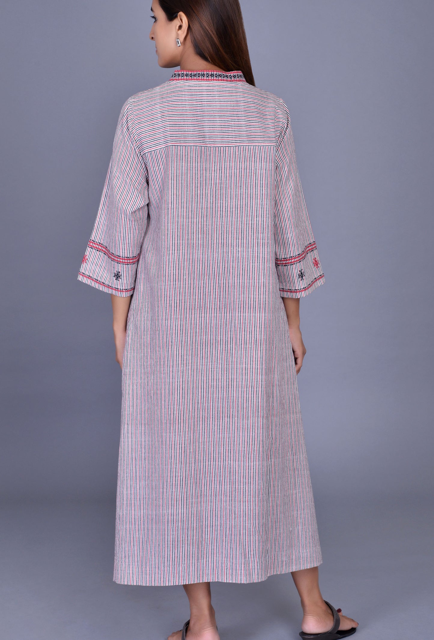 V Neck Kala cotton Dress