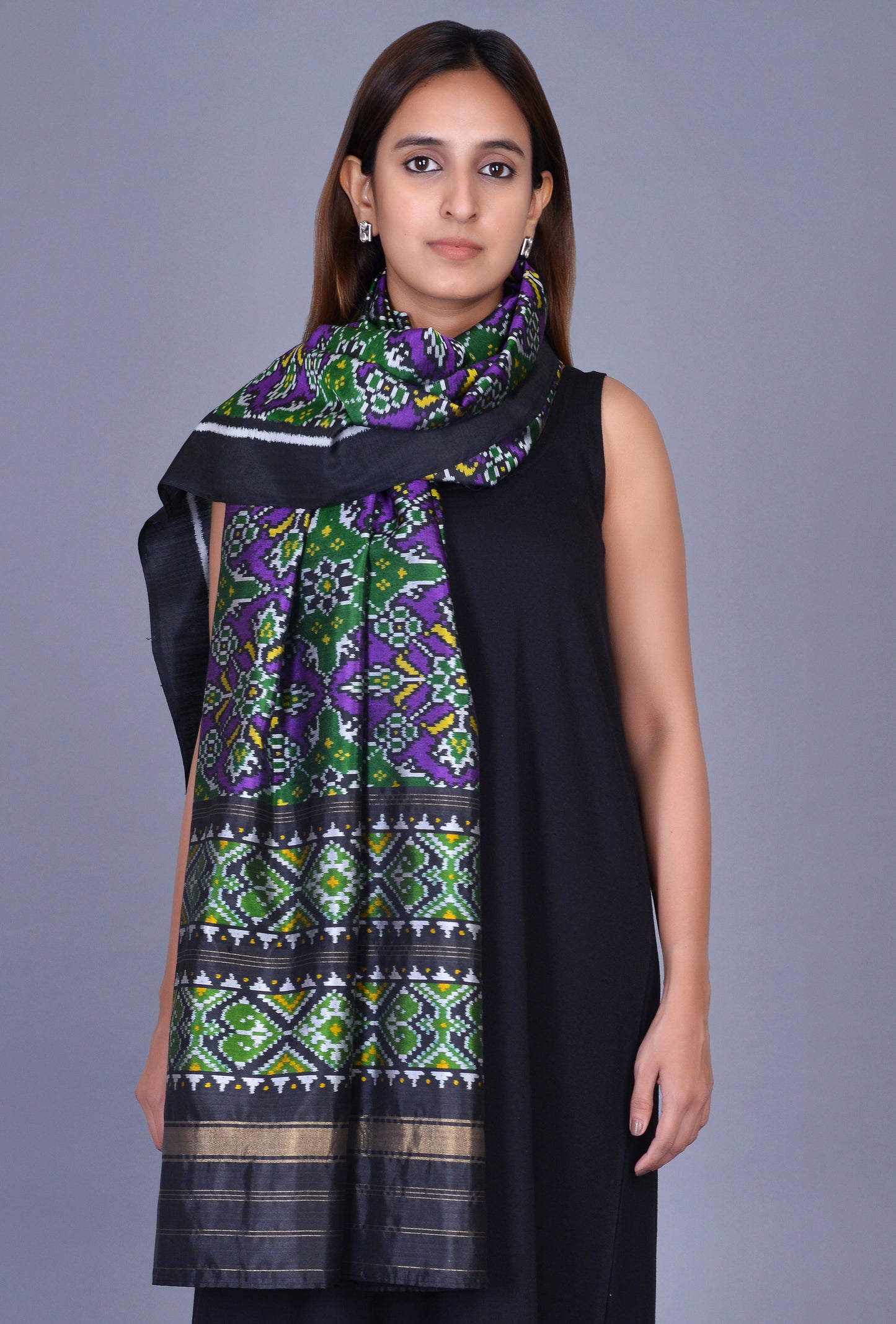 Purple Silk Patola Dupatta