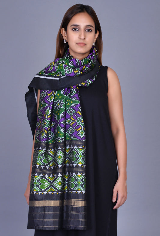 Purple Silk Patola Dupatta