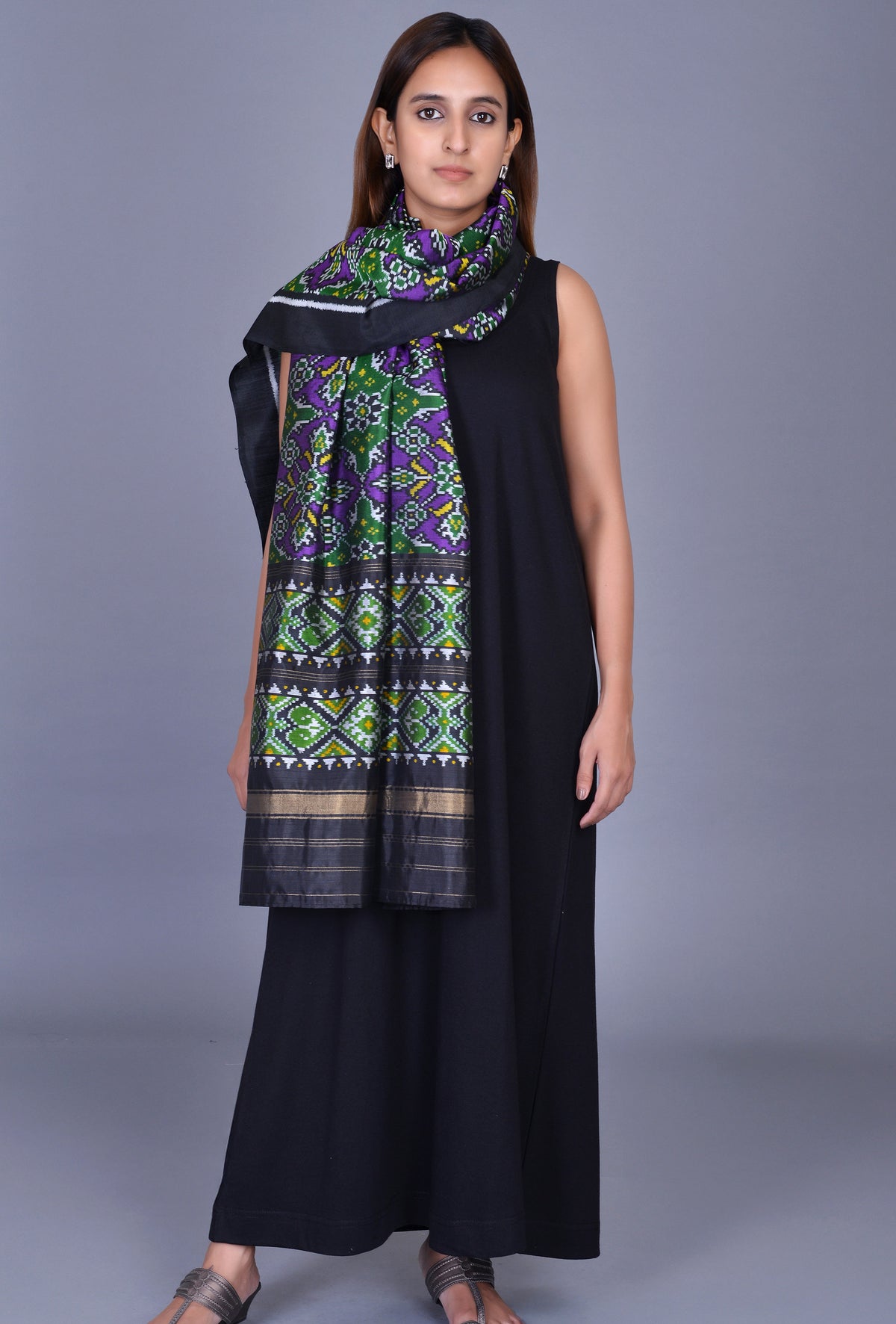 Purple Silk Patola Dupatta