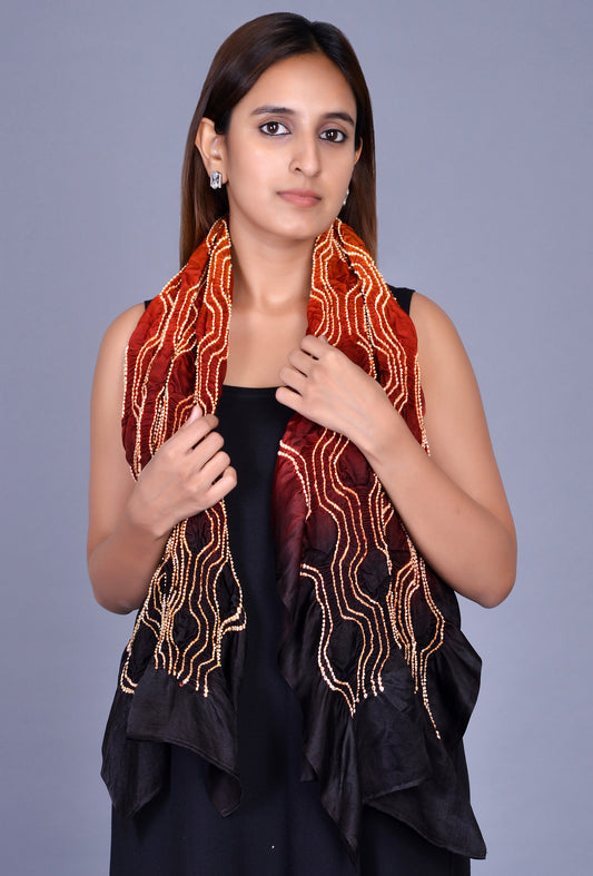 Rust Gaji Silk Stole