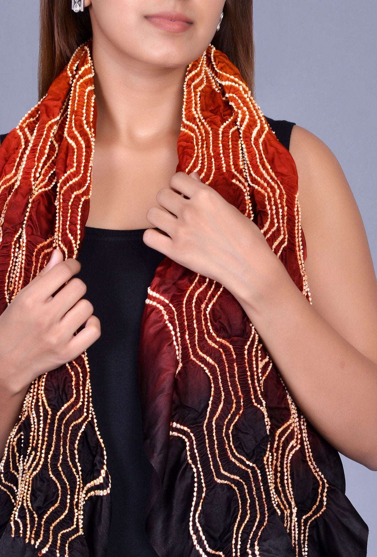 Rust Gaji Silk Stole